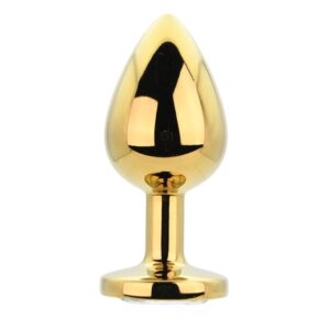 Toosh Gold Metal Butt Plug Large Clear Stone