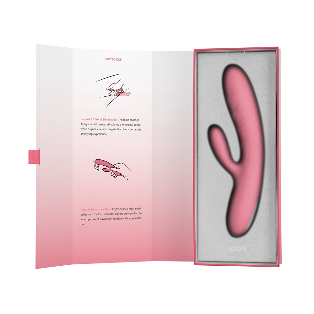 Svakom Avery Thrusting Vibrator with Clitoral Stimulator Pink - Image 13